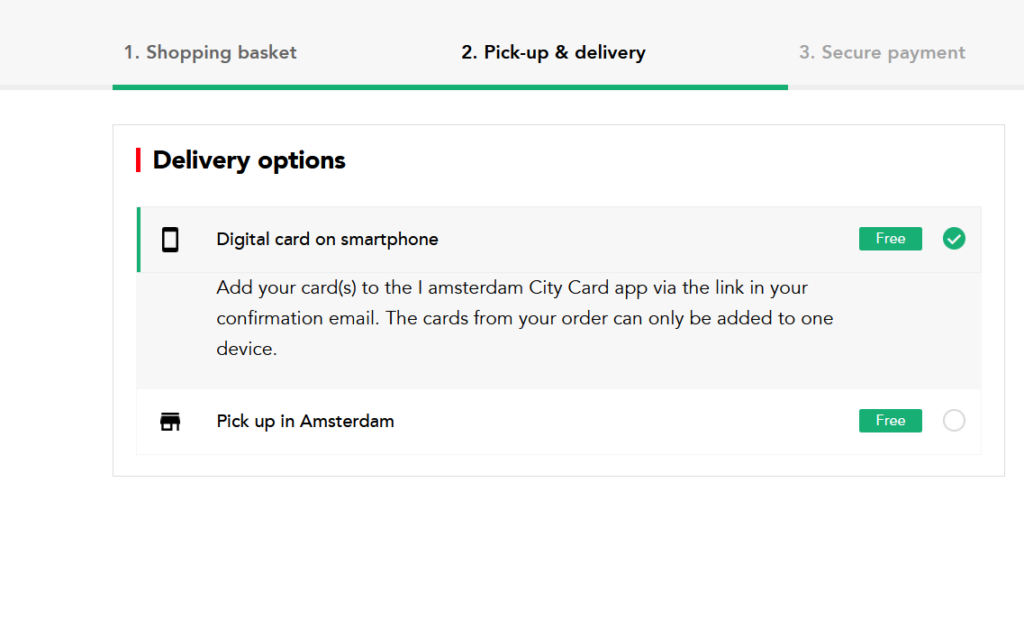 Bestellen I amsterdam city card